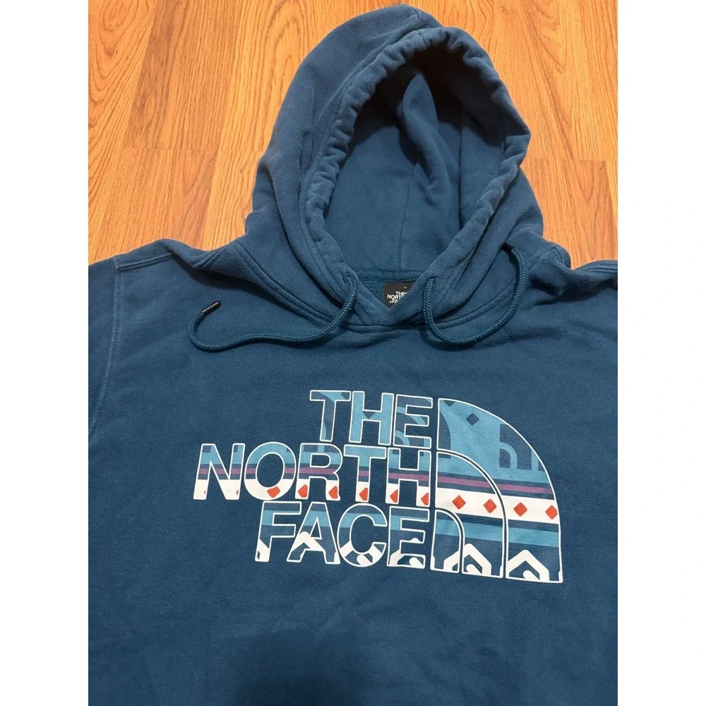 The North Face Half Dome Graphic Hoodie Mens XL Blue Pullover